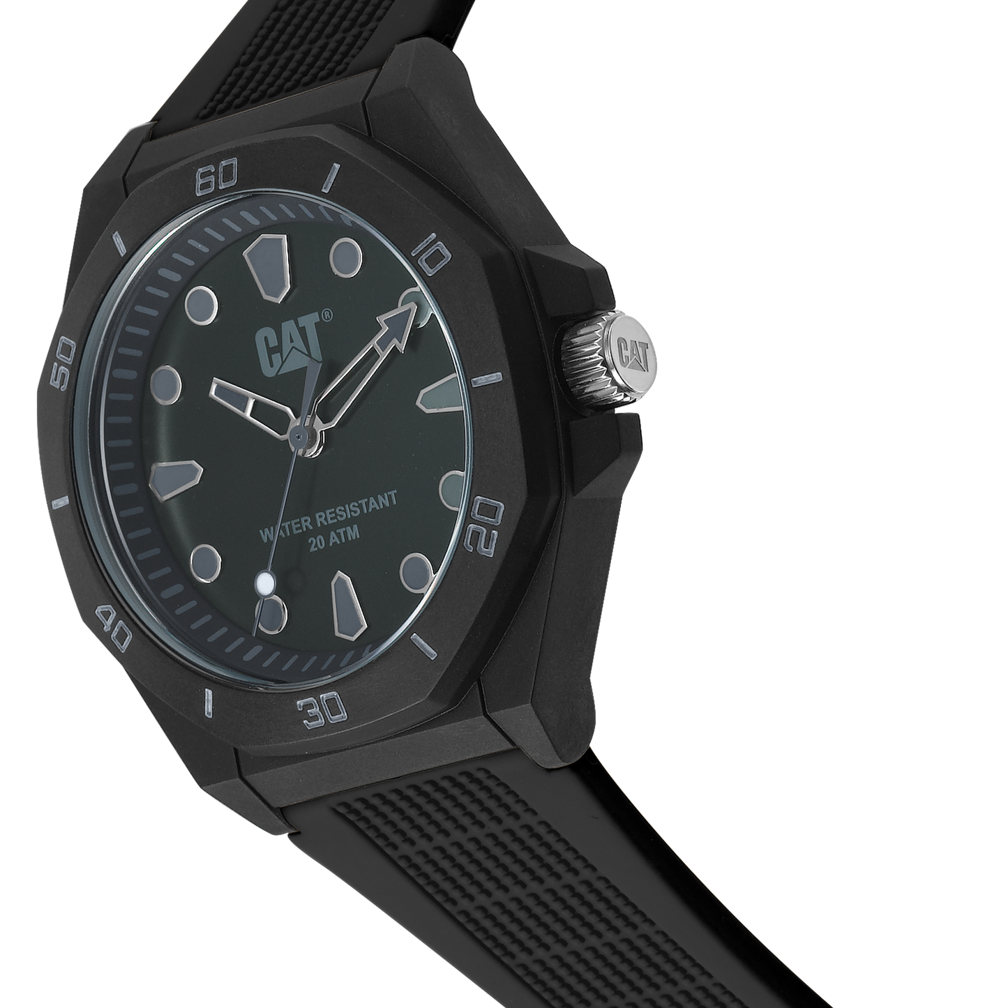 CATERPILLAR JA11021111 Octa Shield Black Silicon Strap