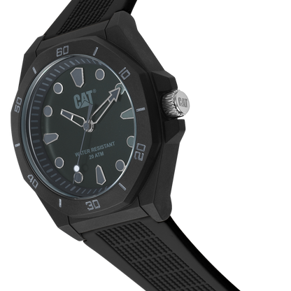 CATERPILLAR JA11021111 Octa Shield Black Silicon Strap