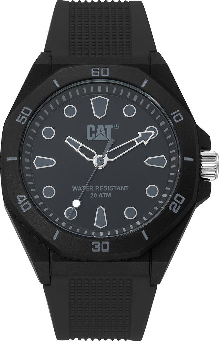 CATERPILLAR JA11021111 Octa Shield Black Silicon Strap