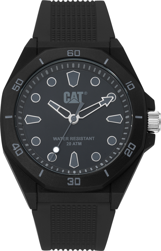 CATERPILLAR JA11021111 Octa Shield Black Silicon Strap