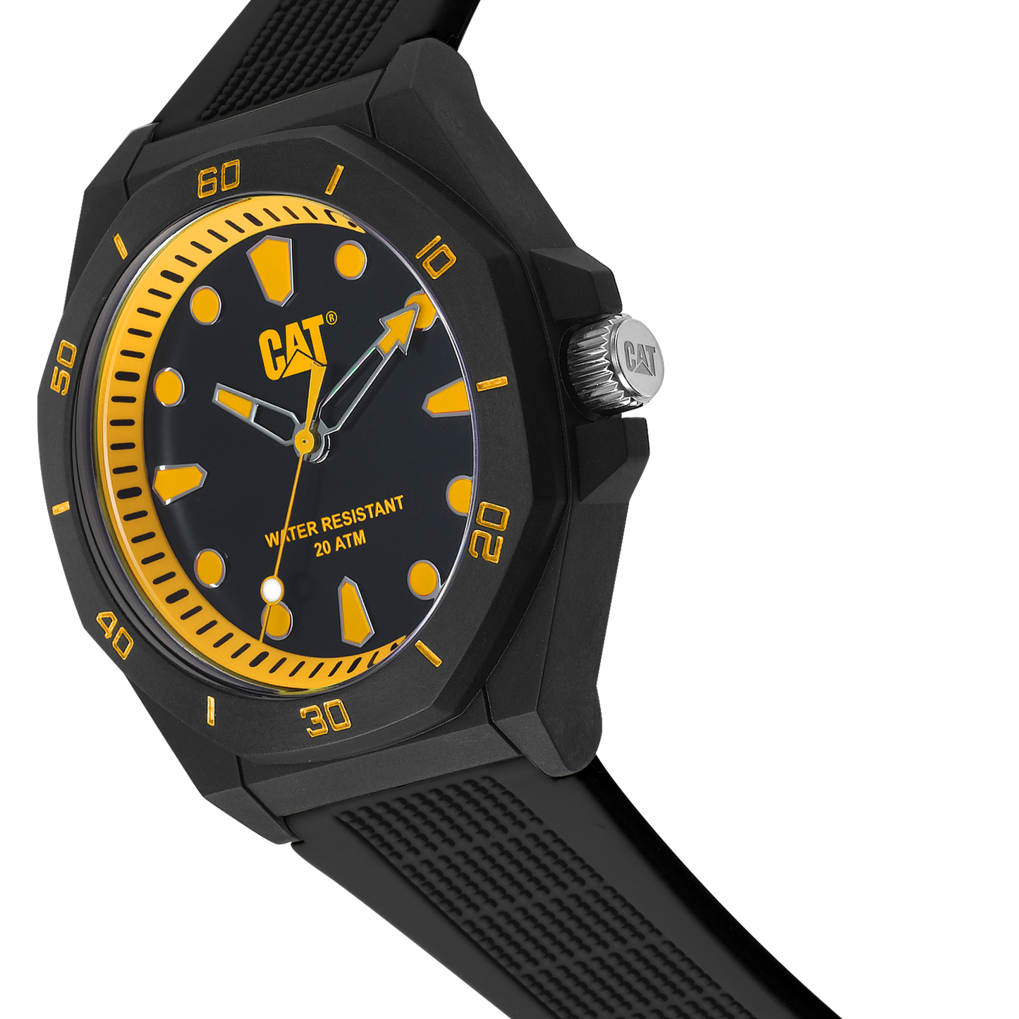 CATERPILLAR JA11021117 Octa Shield Black Silicon Strap