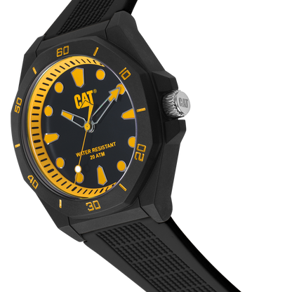 CATERPILLAR JA11021117 Octa Shield Black Silicon Strap