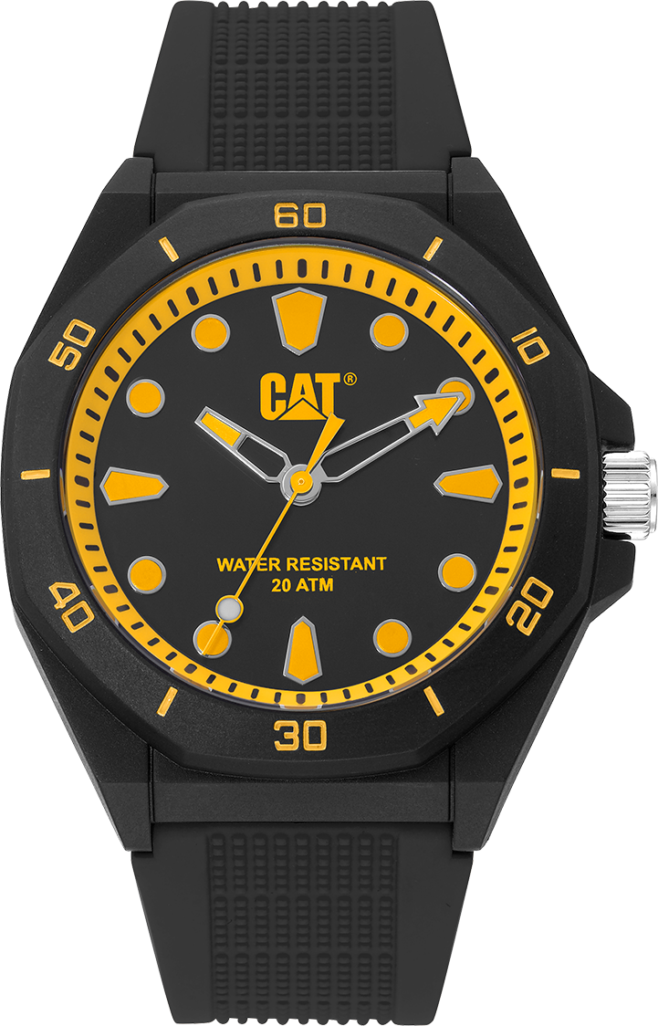 CATERPILLAR JA11021117 Octa Shield Black Silicon Strap