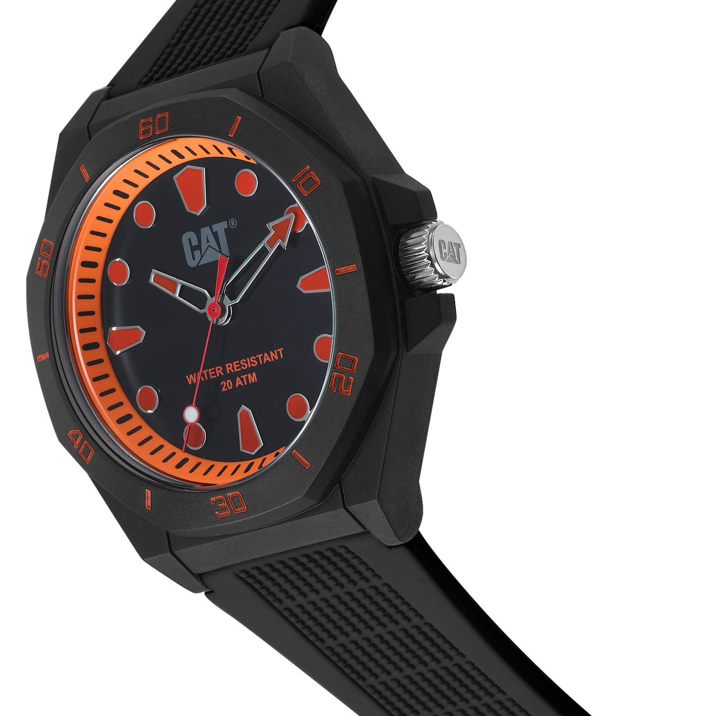 CATERPILLAR JA11021118 Octa Shield Black Silicon Strap