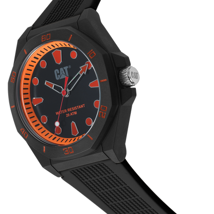 CATERPILLAR JA11021118 Octa Shield Black Silicon Strap