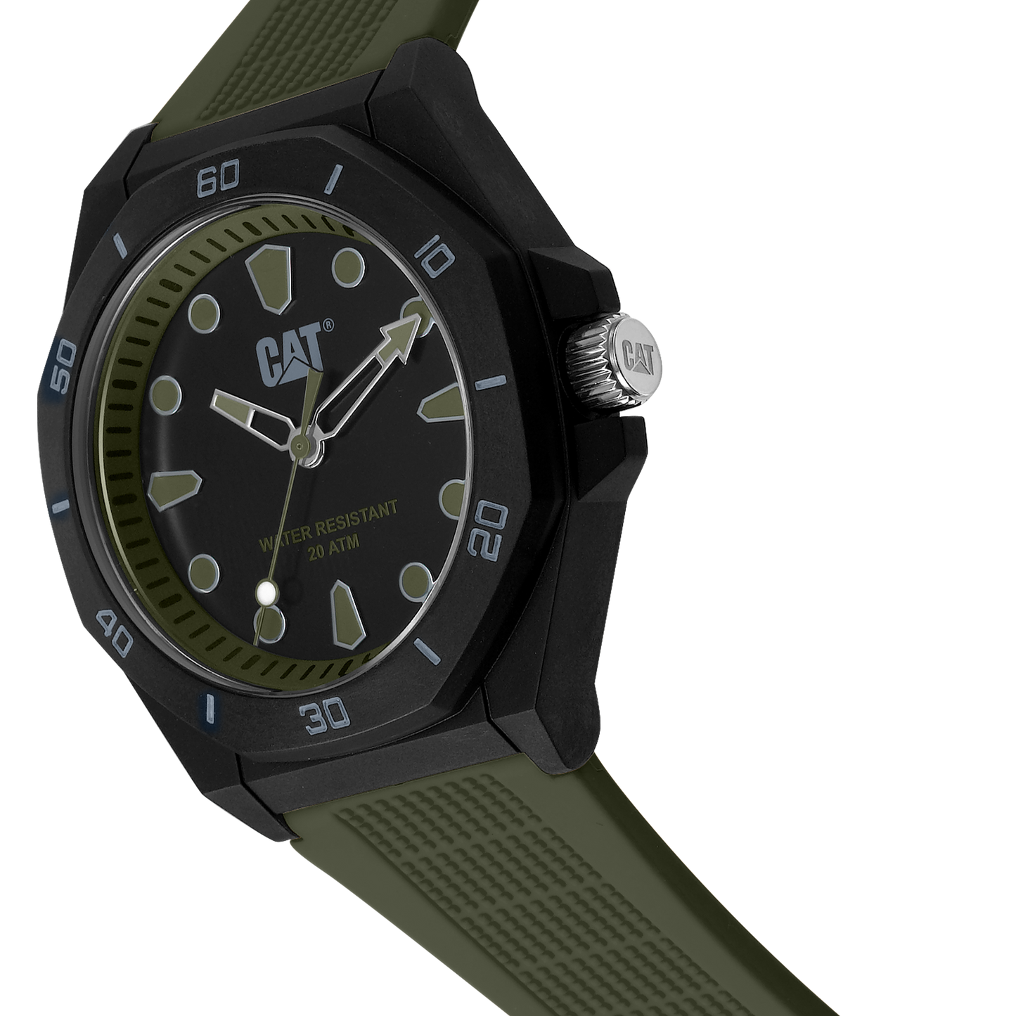 CATERPILLAR JA11023312 Octa Shield Green Silicon Strap