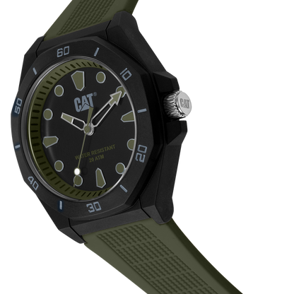 CATERPILLAR JA11023312 Octa Shield Green Silicon Strap