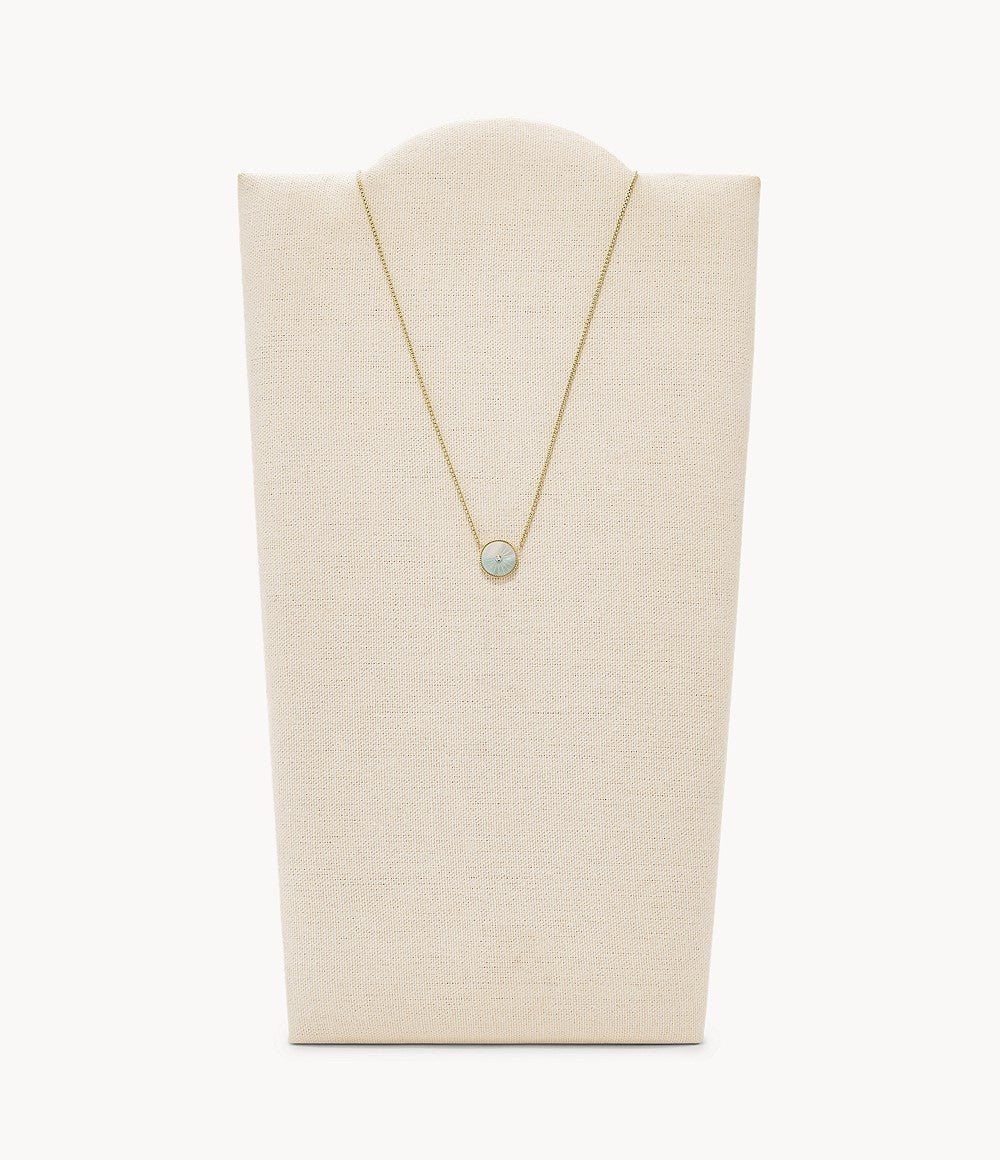 Fossil JF04068710 Val Blue Crush Ombre Necklace In Gold Plated Steel