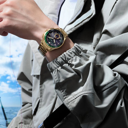 Citizen JV3002-51E Promaster Wave Tracker Eco-Drive Gold Stainless Steel Bracelet