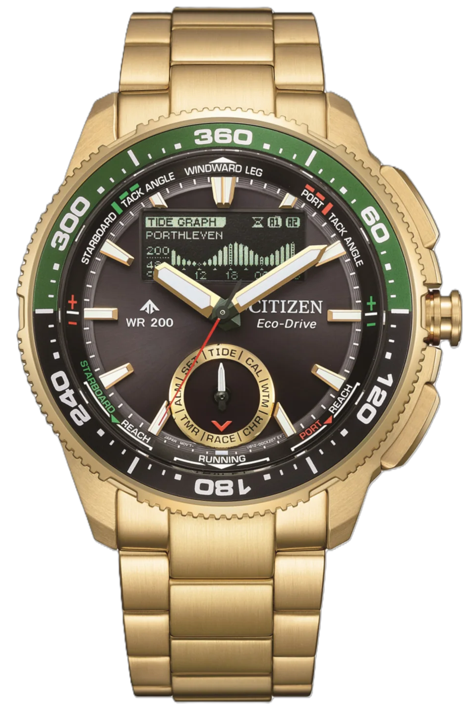 Citizen JV3002-51E Promaster Wave Tracker Eco-Drive Gold Stainless Steel Bracelet