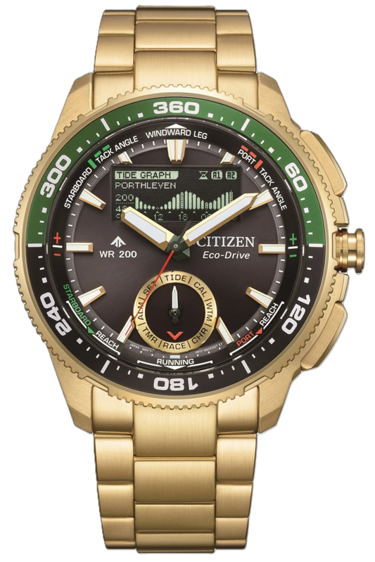 Citizen JV3002-51E Promaster Wave Tracker Eco-Drive Gold Stainless Steel Bracelet