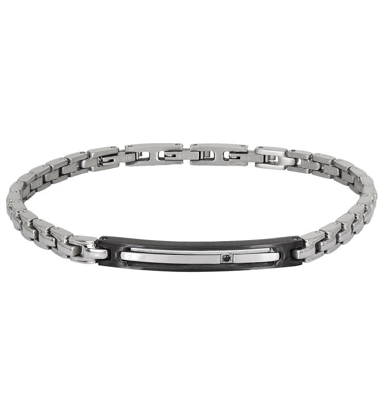 US POLO JW9210BR Men's Steel and Leather Bracelet