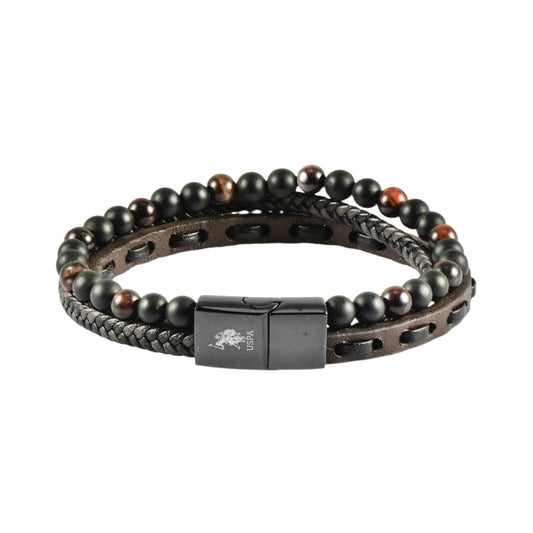 U.S. POLO JW9257BR Ανδρικό Βραχιόλι με Χάντρες Από Ατσάλι