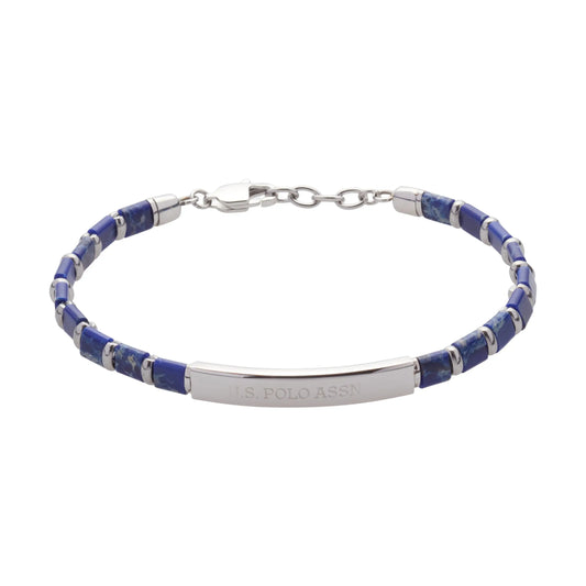 US POLO JW9210BR Men's Steel and Leather Bracelet