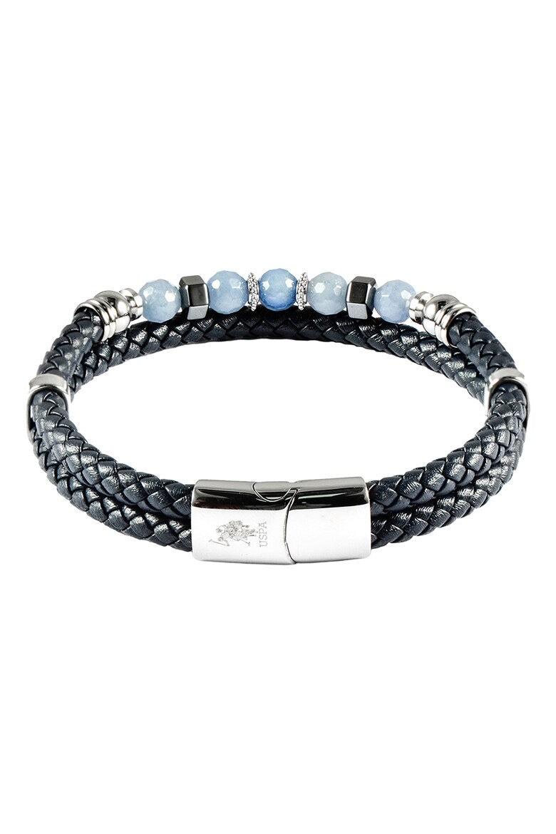 U.S. POLO JW9286BR Ανδρικό Βραχιόλι Από Ατσάλι και Δέρμα