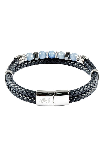 U.S. POLO JW9286BR Ανδρικό Βραχιόλι Από Ατσάλι και Δέρμα