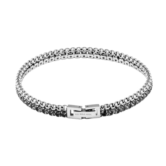 US POLO JW9210BR Men's Steel and Leather Bracelet