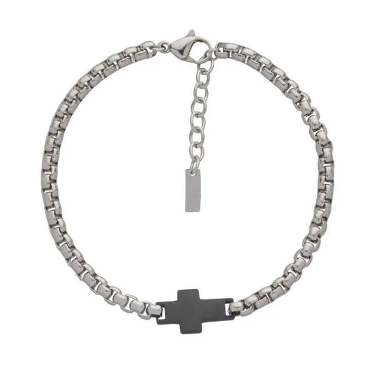 US POLO JW9210BR Men's Steel and Leather Bracelet