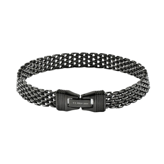US POLO JW9210BR Men's Steel and Leather Bracelet
