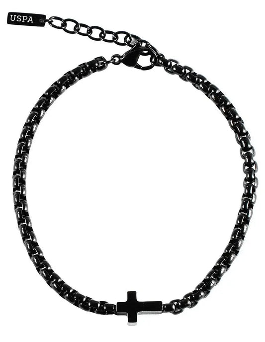 US POLO JW9210BR Men's Steel and Leather Bracelet