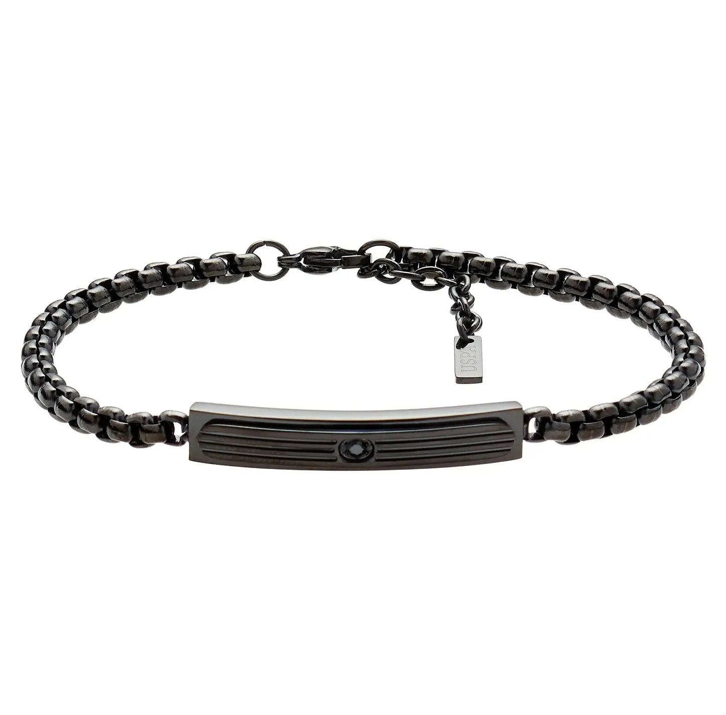 US POLO JW9092BR Men's Steel Bracelet with Leather