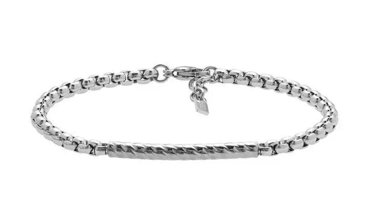 US POLO JW9092BR Men's Steel Bracelet with Leather