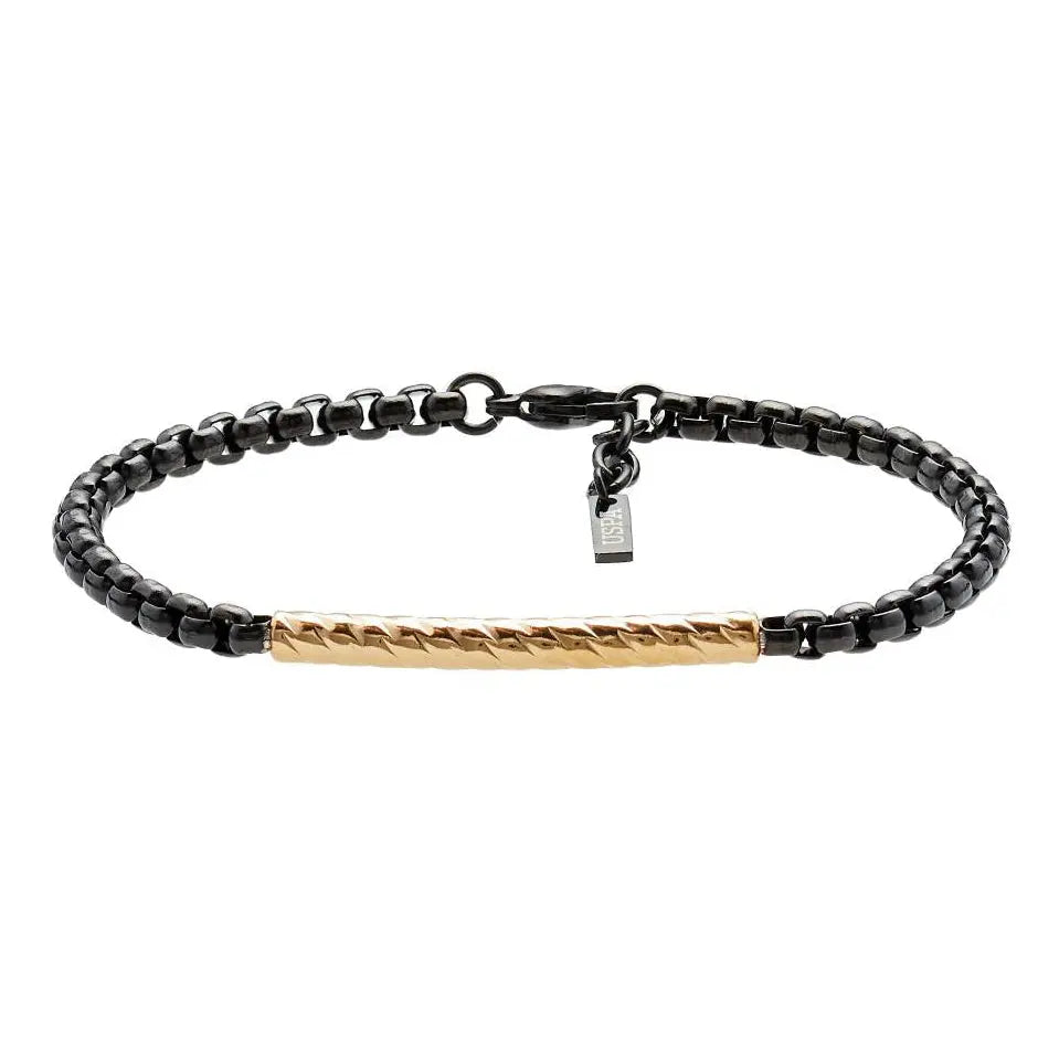 US POLO JW9092BR Men's Steel Bracelet with Leather