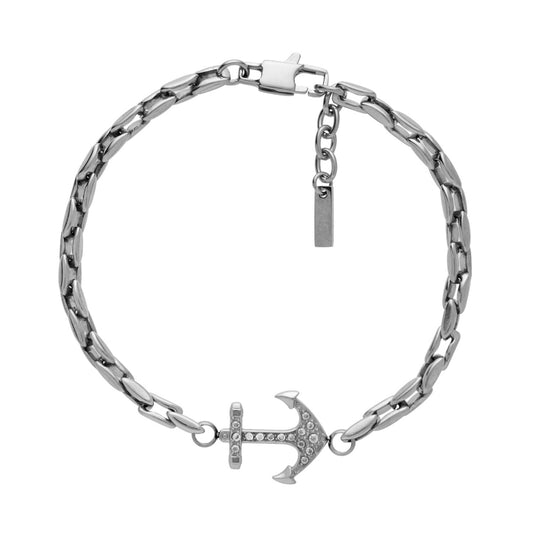 US POLO JW9092BR Men's Steel Bracelet with Leather
