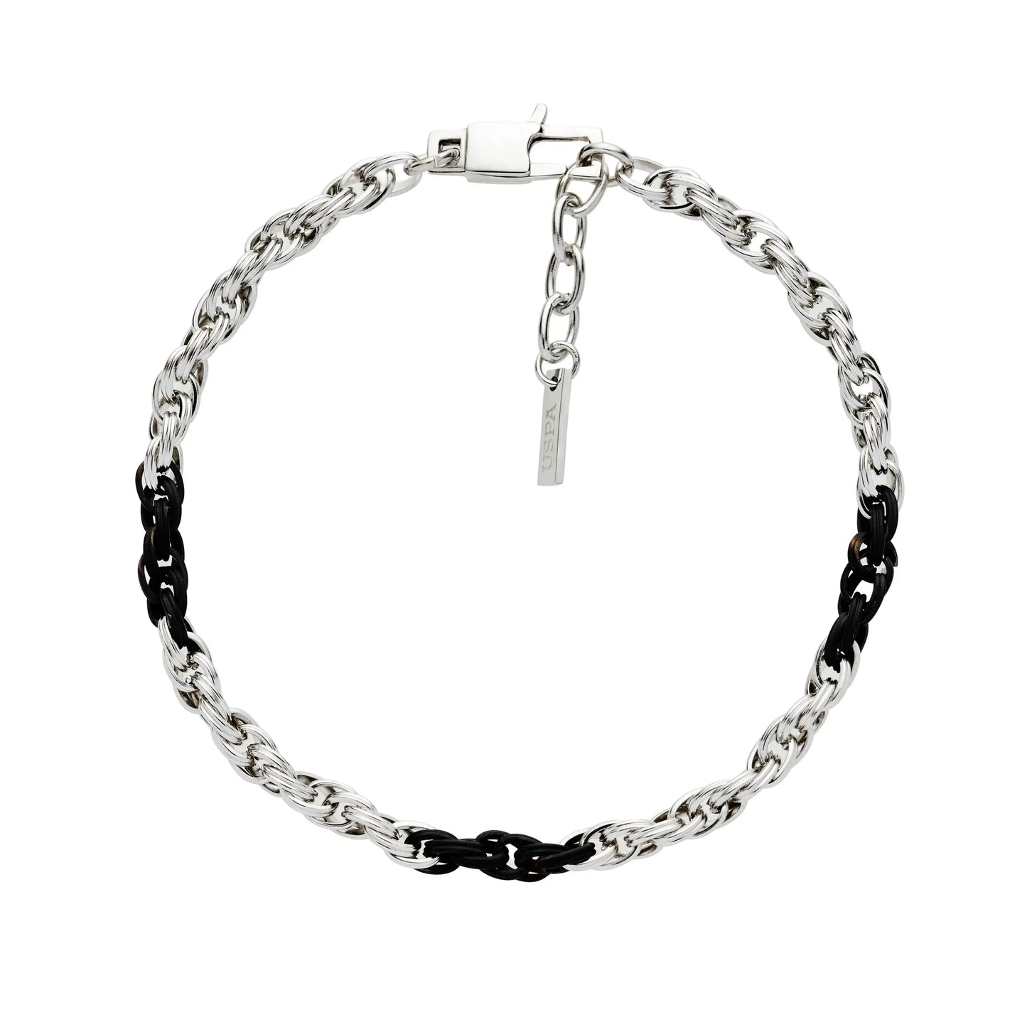 US POLO JW9092BR Men's Steel Bracelet with Leather