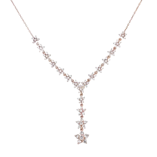 K9521 Bridal Necklace with Zirconia in K9 White Gold