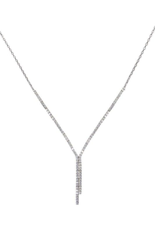 K9521 Bridal Necklace with Zirconia in K9 White Gold