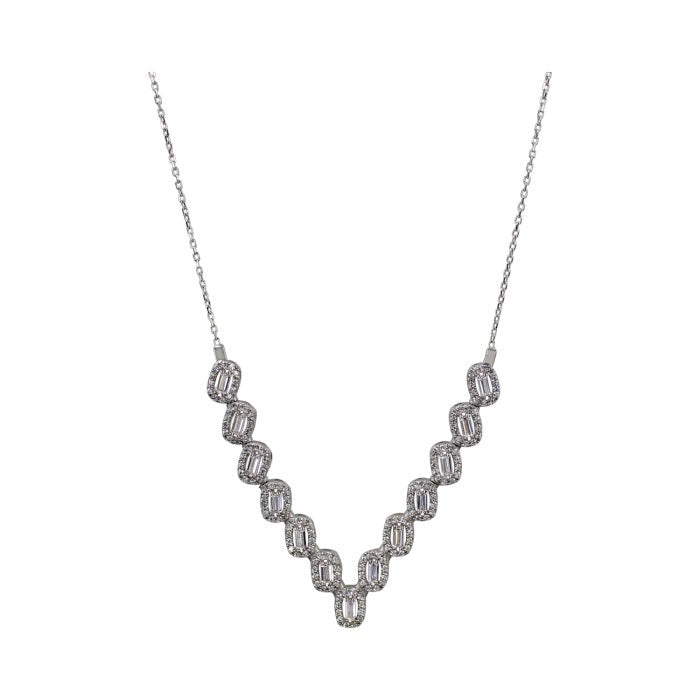 K9521 Bridal Necklace with Zirconia in K9 White Gold