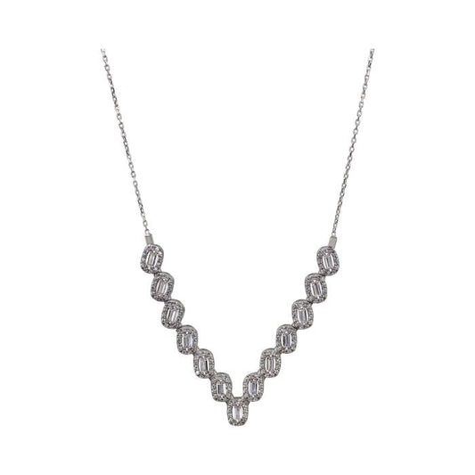 K9521 Bridal Necklace with Zirconia in K9 White Gold