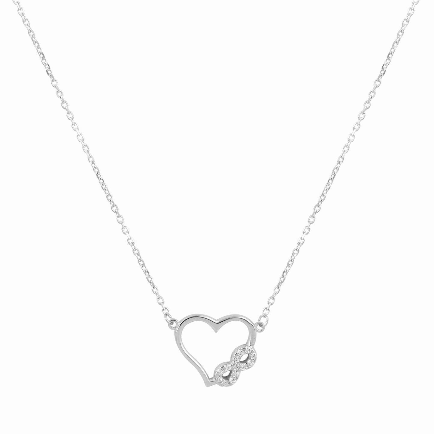 K756K Infinity Necklace with Chain in 9ct Gold