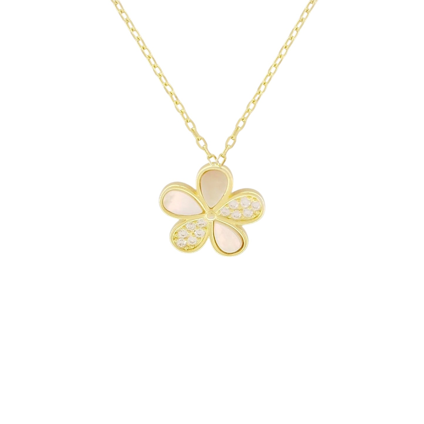 Necklace 9W-KD001-2 Rose Gold Plated Silver with Pearl