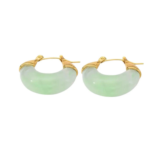 Earrings N02200G Steel Hoops with Multicolored Zirconia