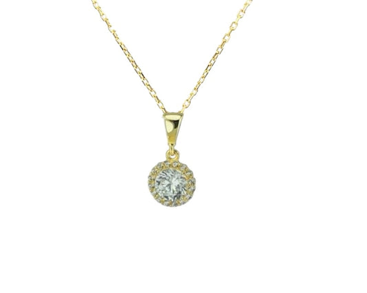 GM220W Zircon Heart Necklace In Platinum Plated Silver