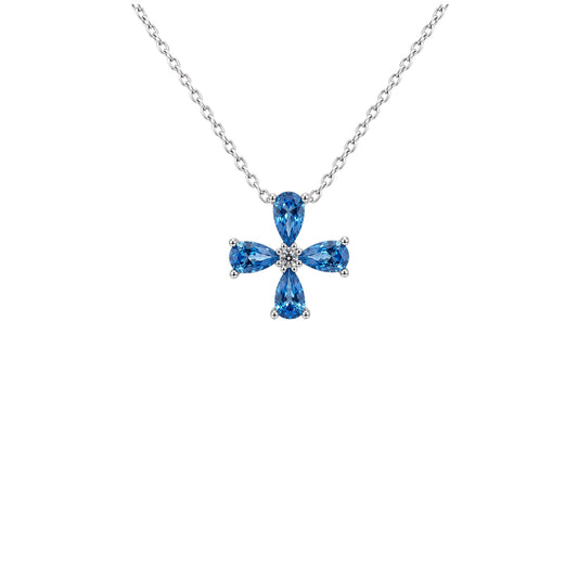 GM220W Zircon Heart Necklace In Platinum Plated Silver