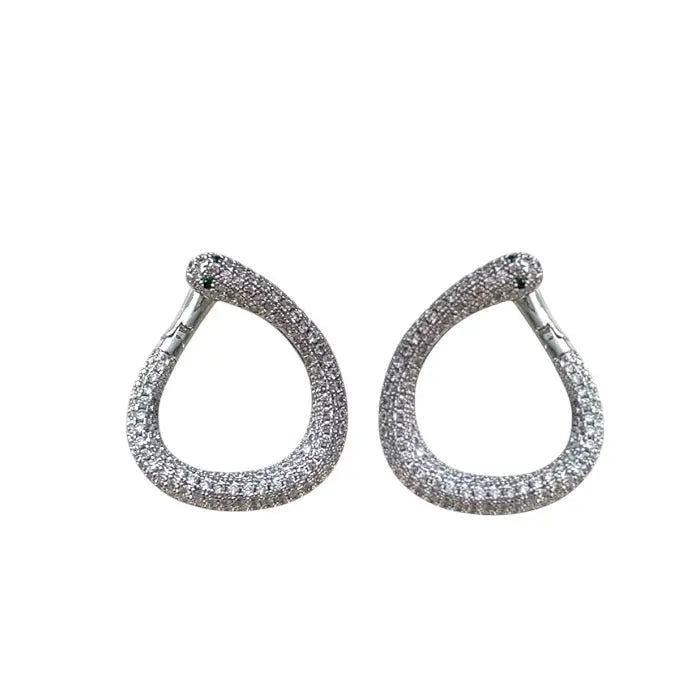 Earrings N02200G Steel Hoops with Multicolored Zirconia