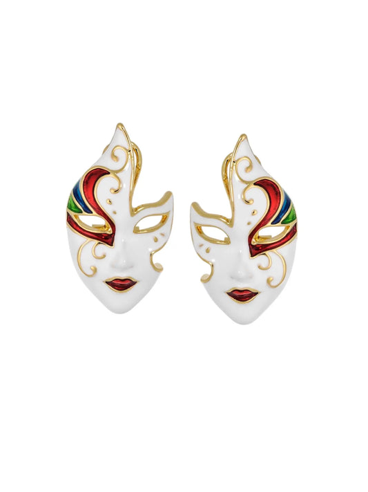 Earrings N02200G Steel Hoops with Multicolored Zirconia