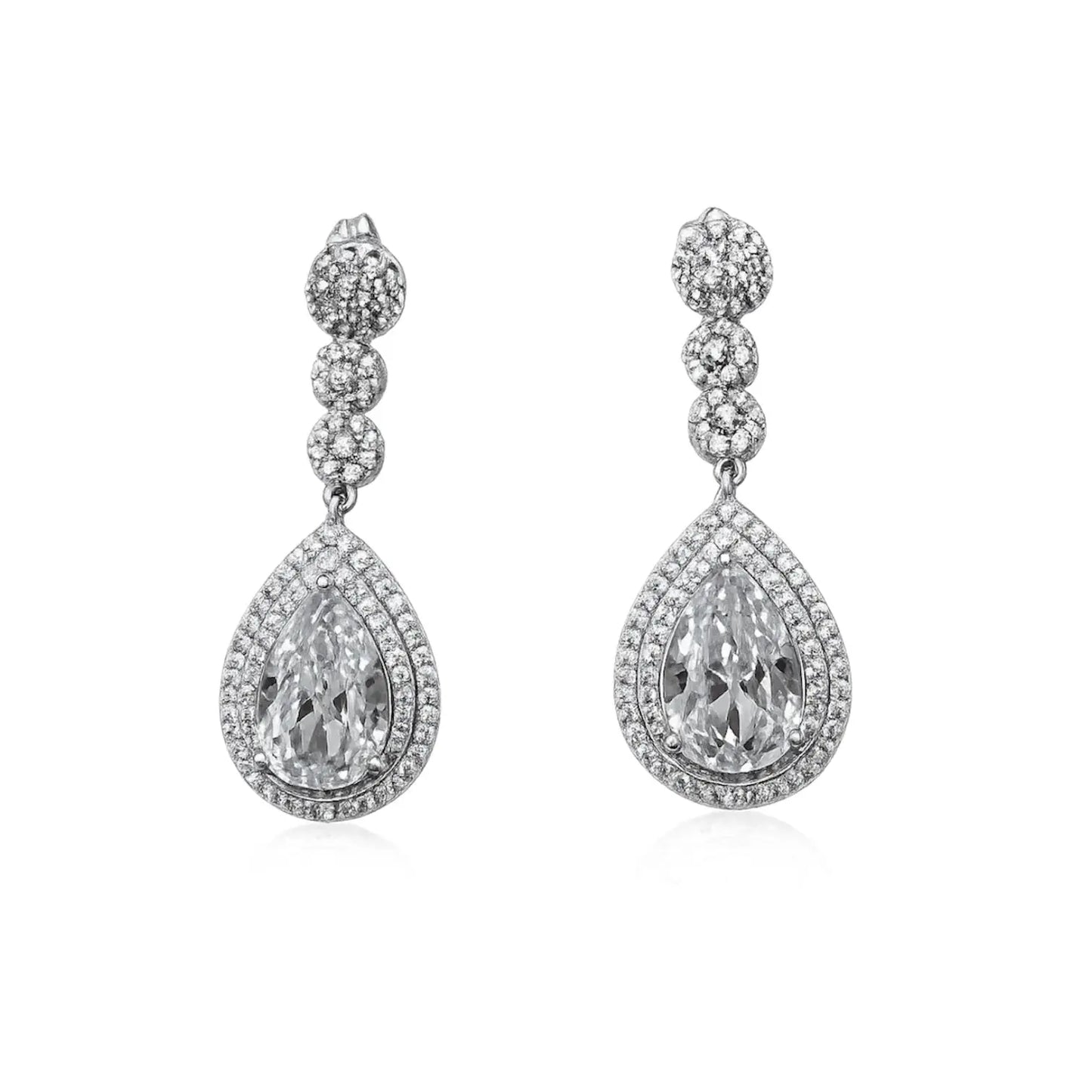 Σκουλαρίκια KB813W Νυφικά Από Ανοξείδωτο Ατσάλι με Ζιργκόν