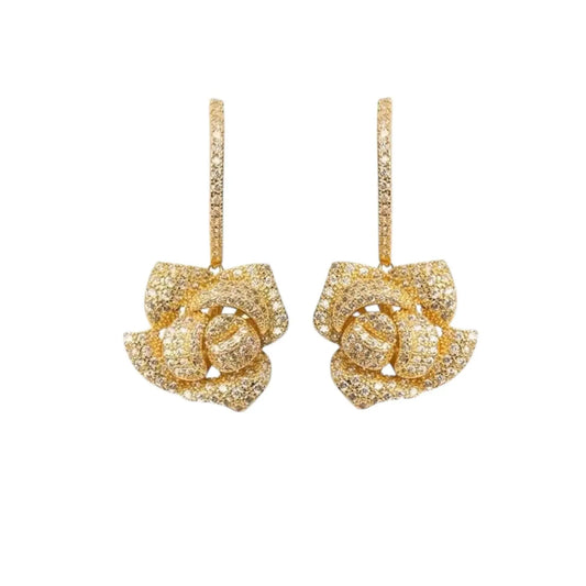 Earrings N02200G Steel Hoops with Multicolored Zirconia