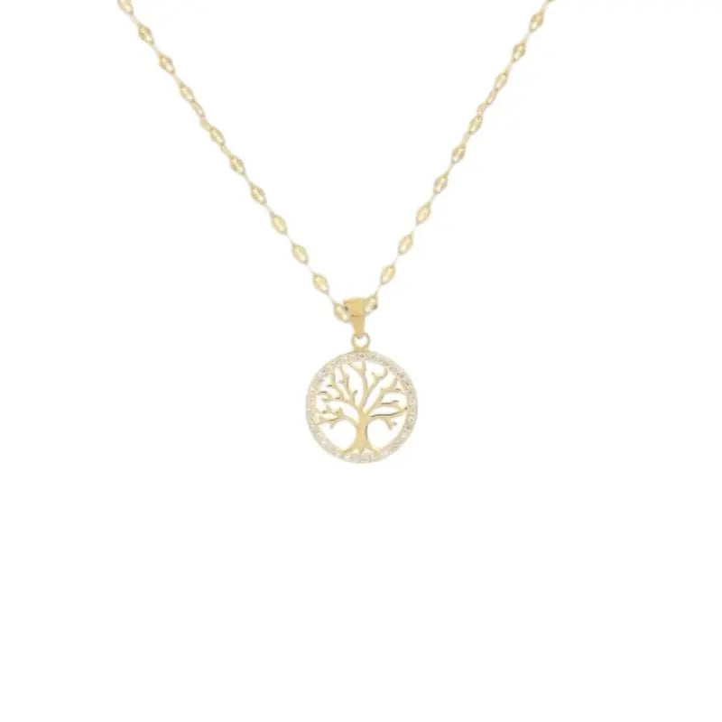 Necklace 9W-KD001-2 Rose Gold Plated Silver with Pearl