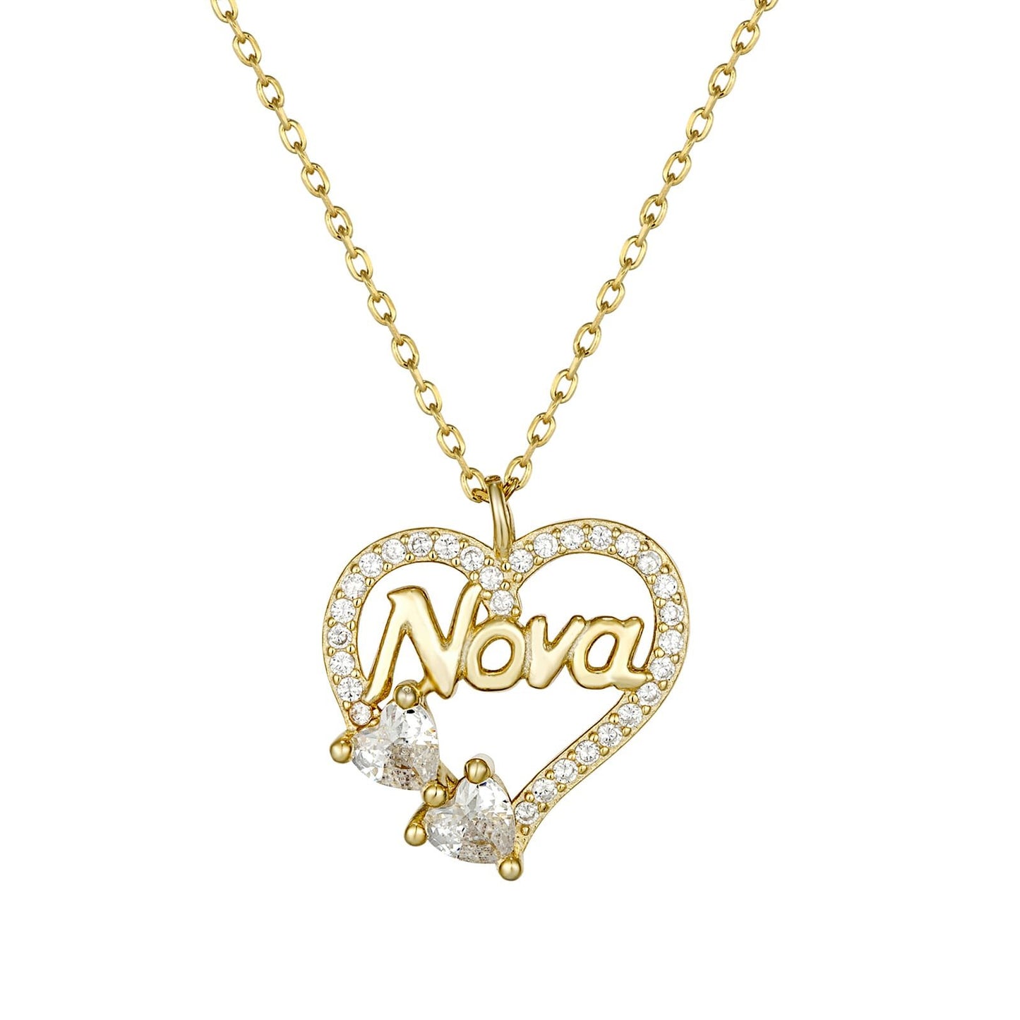 GM425W Mom I Love You Necklace In Platinum Plated Silver