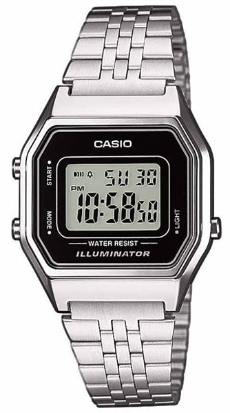 CASIO LA-680WEA-1EF Digital Silver Stainless Steel Bracelet