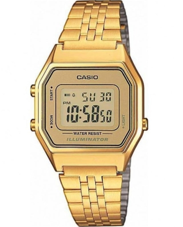 CASIO LA-680WEGA-9ER Digital Gold Stainless Steel Bracelet