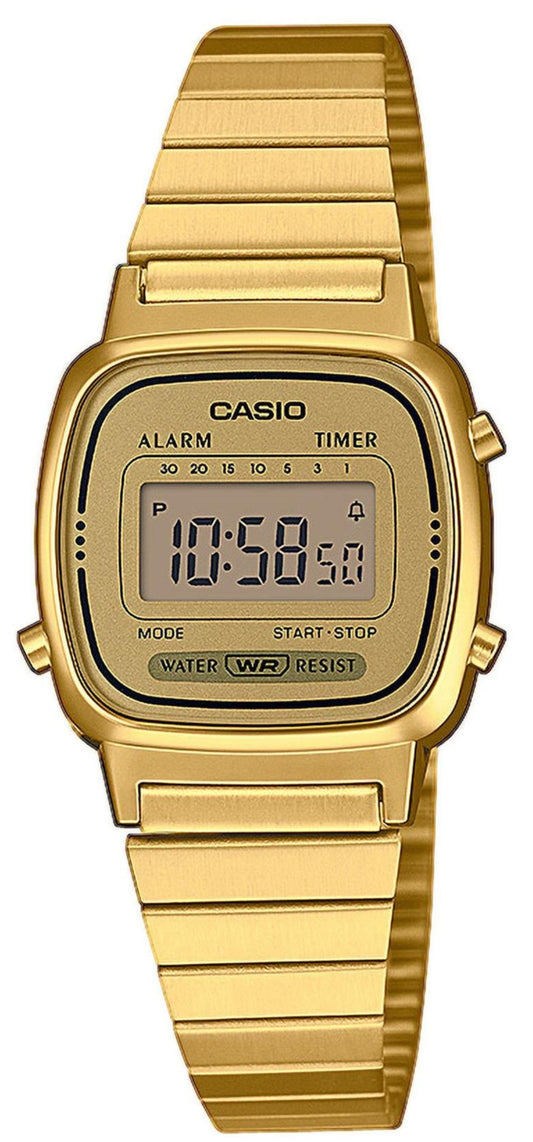 CASIO LA-670WEGA-9EF Digital Gold Stainless Steel Bracelet