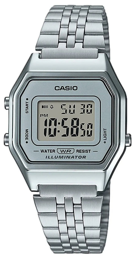 CASIO LA-680WEA-7EF Digital Silver Stainless Steel Bracelet