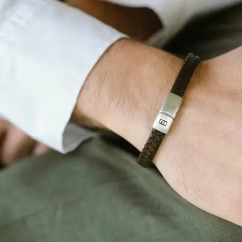 Steel & Barnett LBR/004-M Ανδρικό Βραχιόλι Riley Edition Από Ατσάλι και Δέρμα