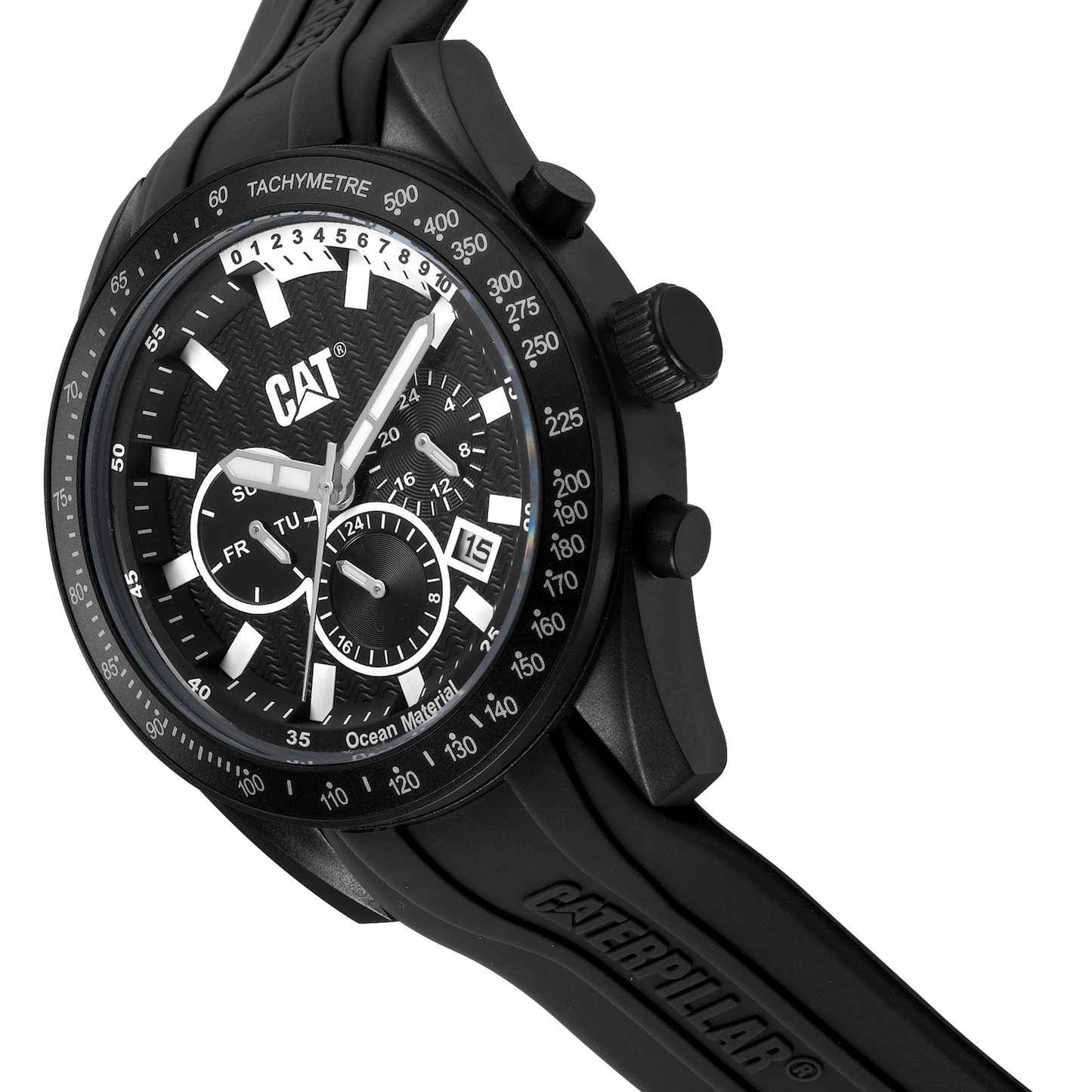 Caterpillar LQ16921122 Oceania Multifunction Black Silicon Strap